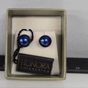 Honora Deep Blue Pearl Earrings